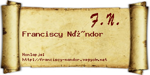 Franciscy Nándor névjegykártya